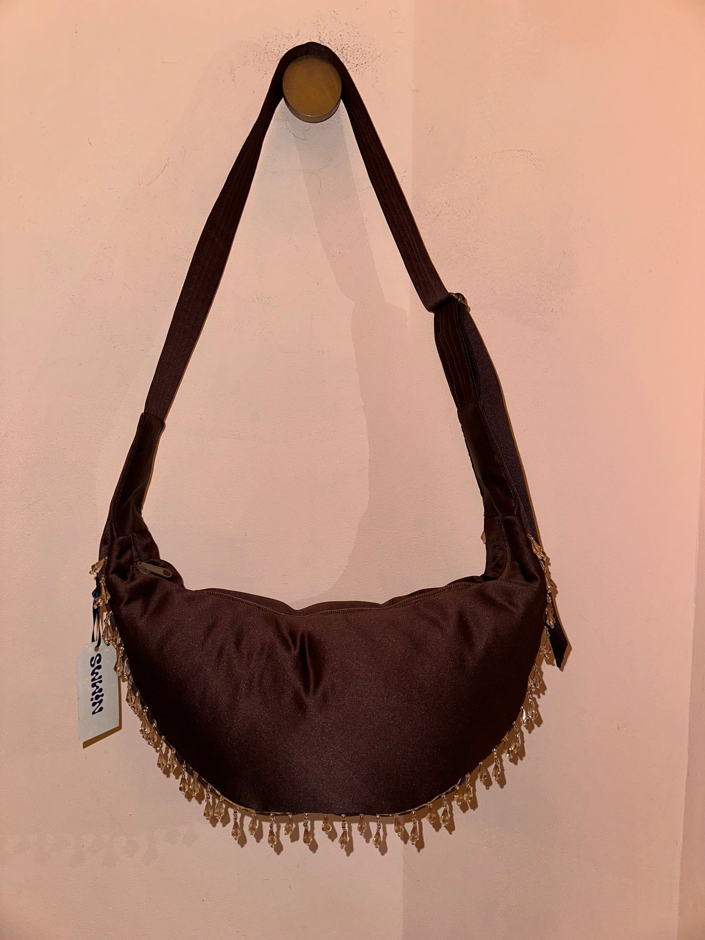 Brown Satin Hippie Witch Bag