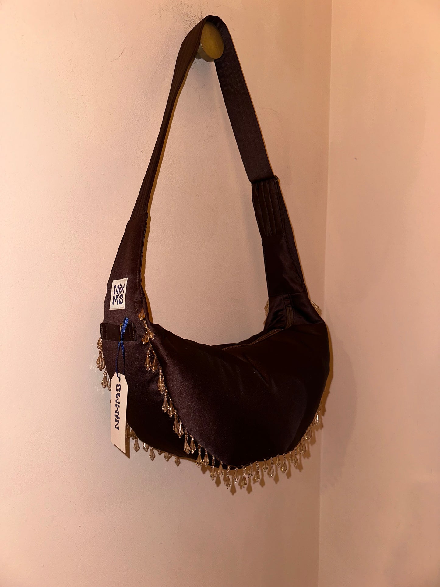 Brown Satin Hippie Witch Bag