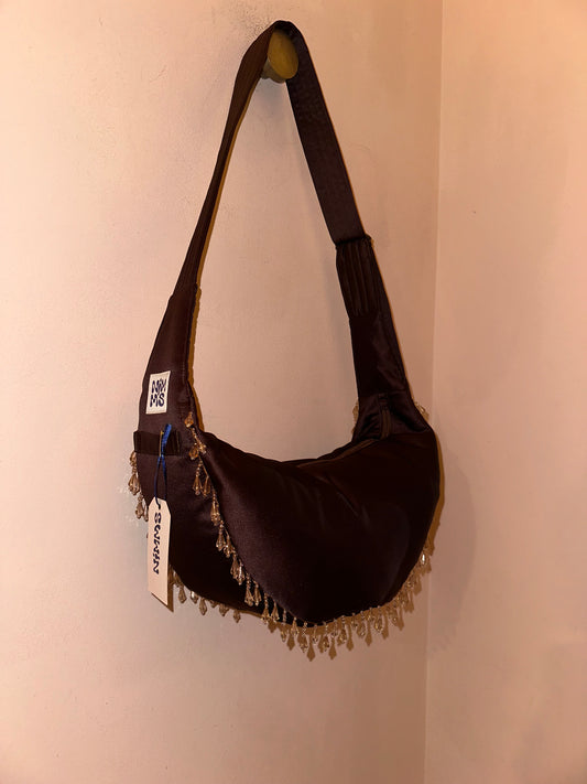 Brown Satin Hippie Witch Bag