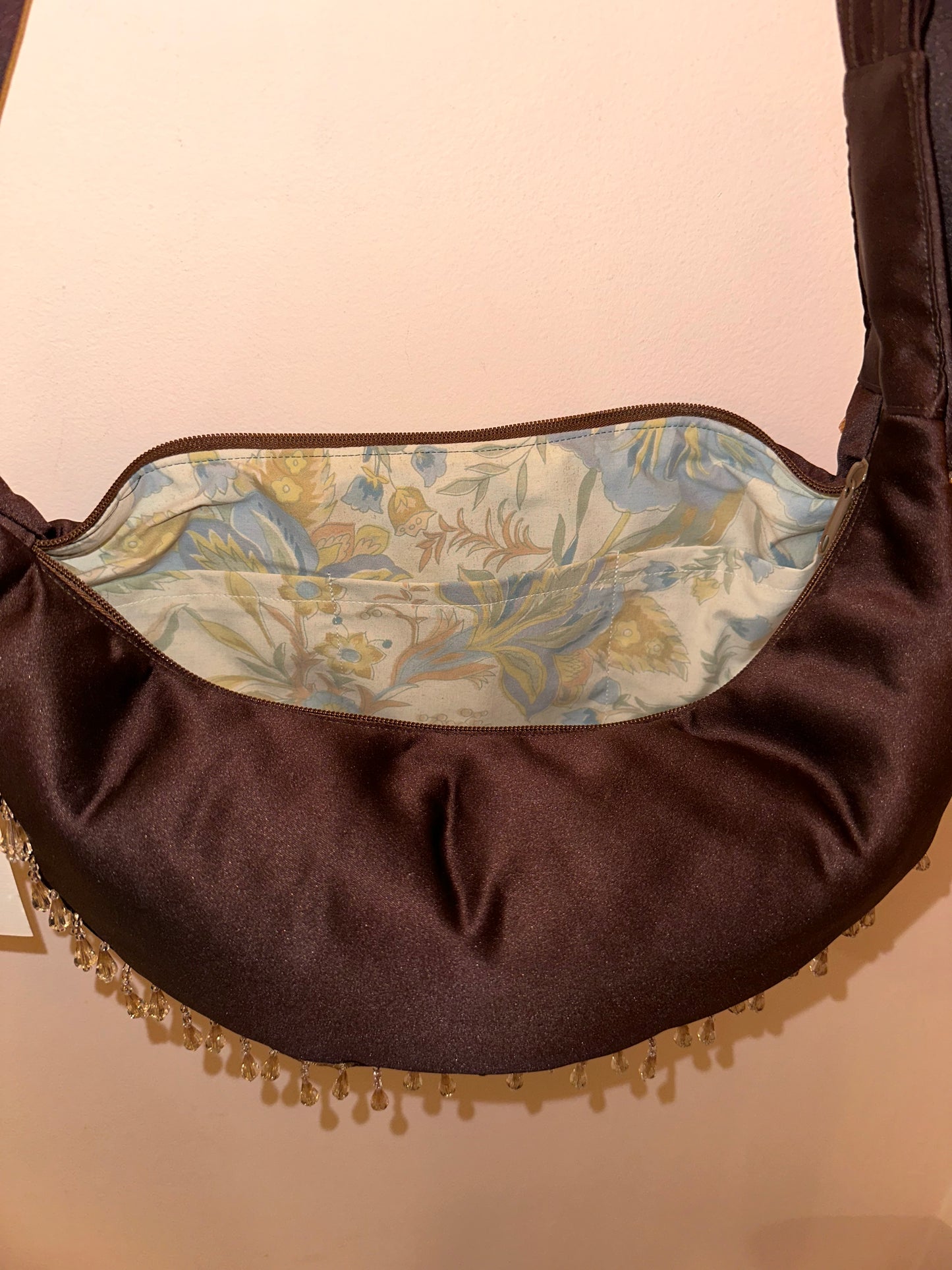 Brown Satin Hippie Witch Bag