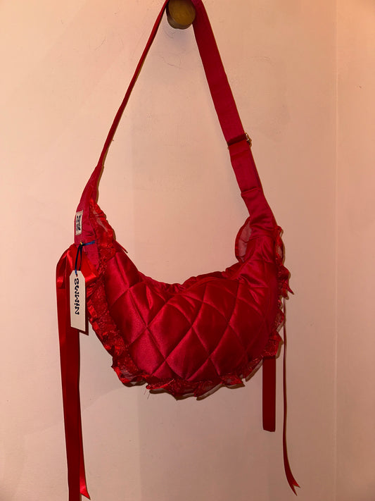 Satin Cherry Frills Everywhere Bag